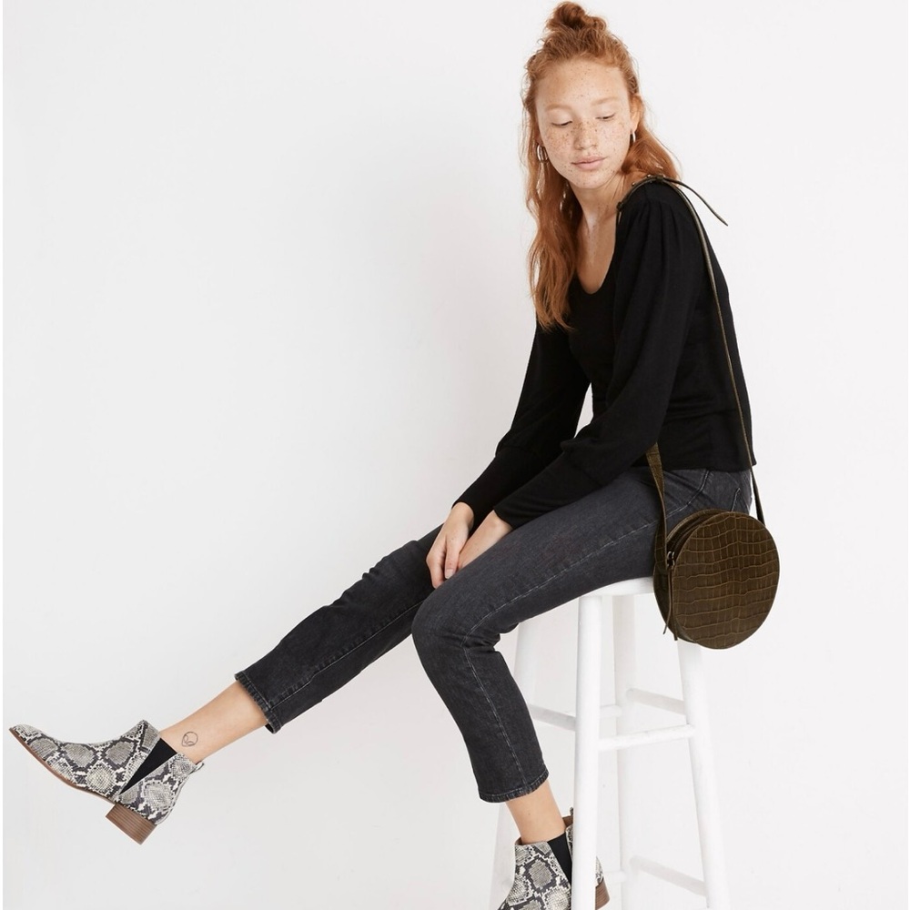 Madewell The Simple Circle Crossbody Cro-Embossed Leather(Edition)